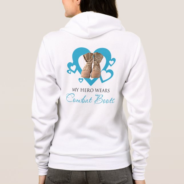 My Hero Wears Combat Boots Hoodie (Back)