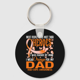 My Heroes I Wear Orange For My Dad Rsd Crps Awaren Keychain