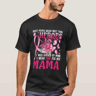 My Heroes I Wear Pink For My Mama Dragonfly Breast T-Shirt