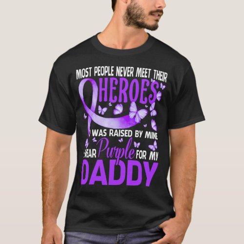 My Heroes I Wear Purple For My DADDY Pancreatic Ca T_Shirt