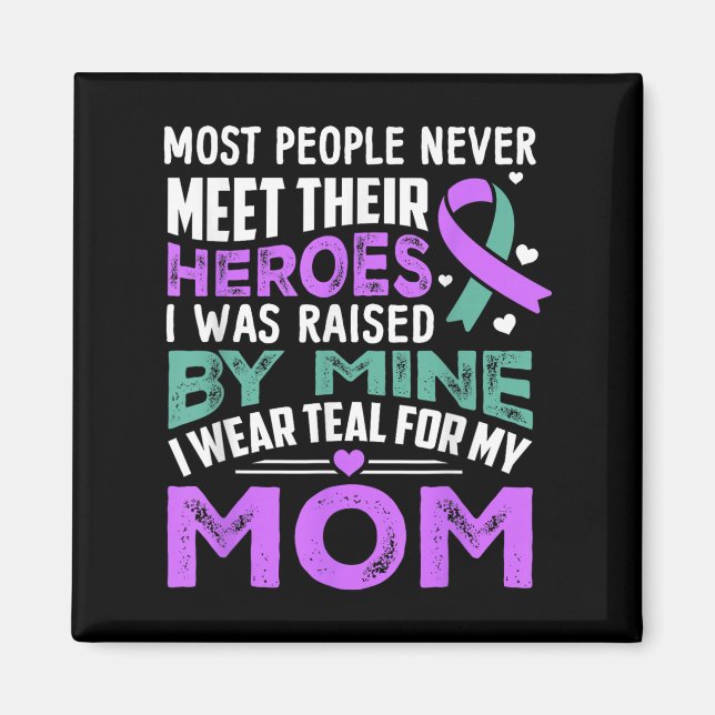 My Heroes I Wear Purple For My Mom Heimer Awarenes Magnet (Front)