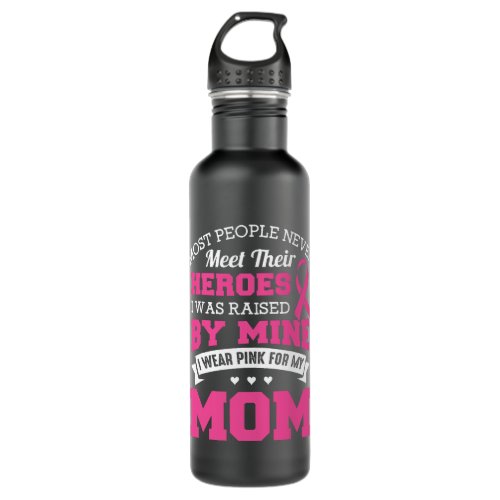 My Heroes I Wear Purple For My Mom Mother Pancreat Stainless Steel Water Bottle