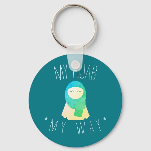my hijab green keychain muslim girl