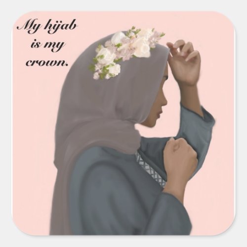 My hijab is my crown sticker