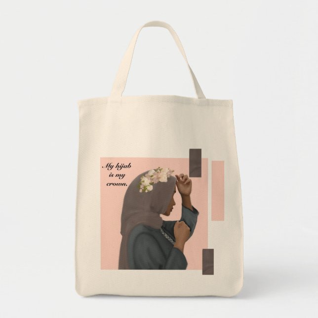 My Hijab is my Crown Tote Bag (Front)