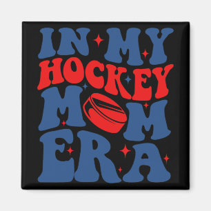 My Hockey Mom Era Groovy Ice Hockey Mom Mama Mothe Magnet