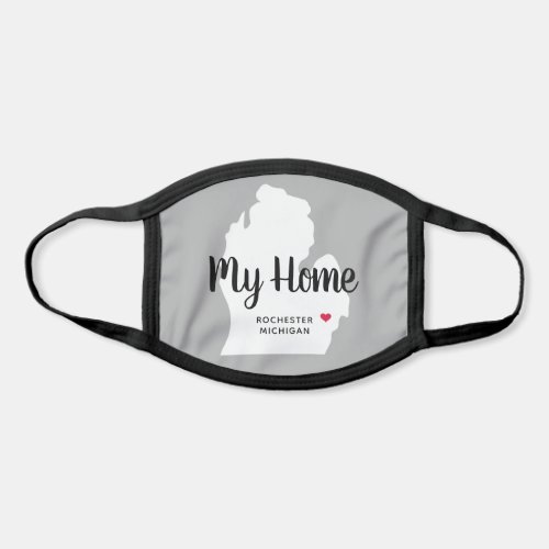 My Home Gray State of Michigan Custom City Face Mask