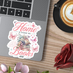 My Home is Where My Book are Sticker