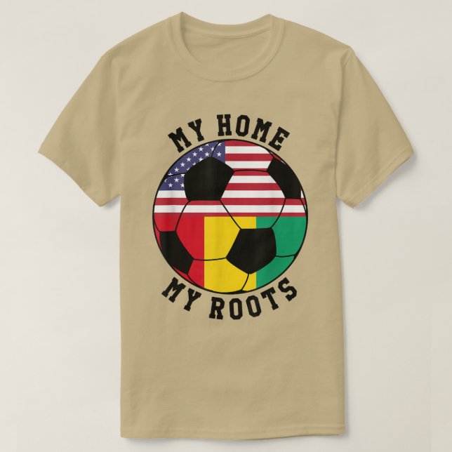 My Home My Roots Guinea Flag Soccer  T-Shirt (Design Front)