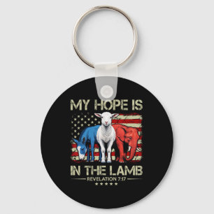 My Hope Is In The Lamb Elephant Donkey Usa Funny S Keychain