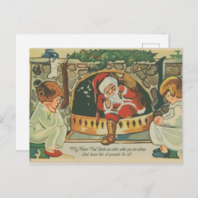 My hope--that Santa can enter while you are asleep Postcard (Front/Back)