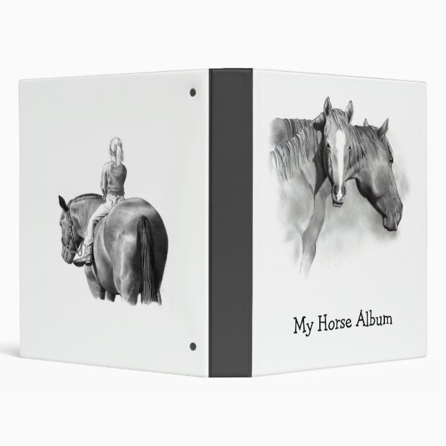MY HORSE ALBUM: BINDER: PENCIL ART: REALISM 3 RING BINDER (Background)