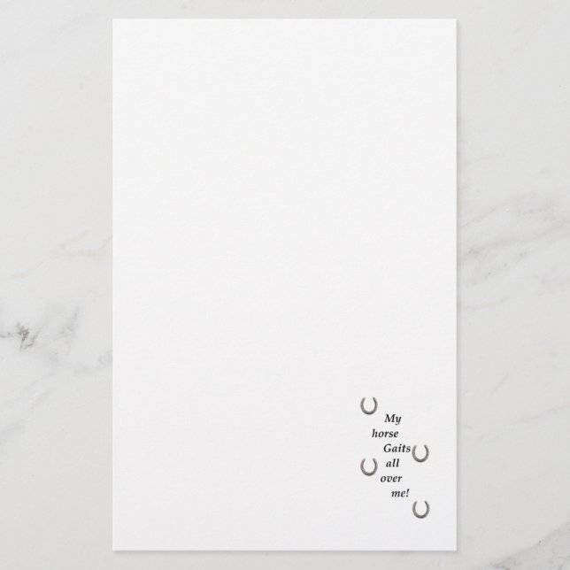 My Horse Gaits All Over Me Stationery (Front)