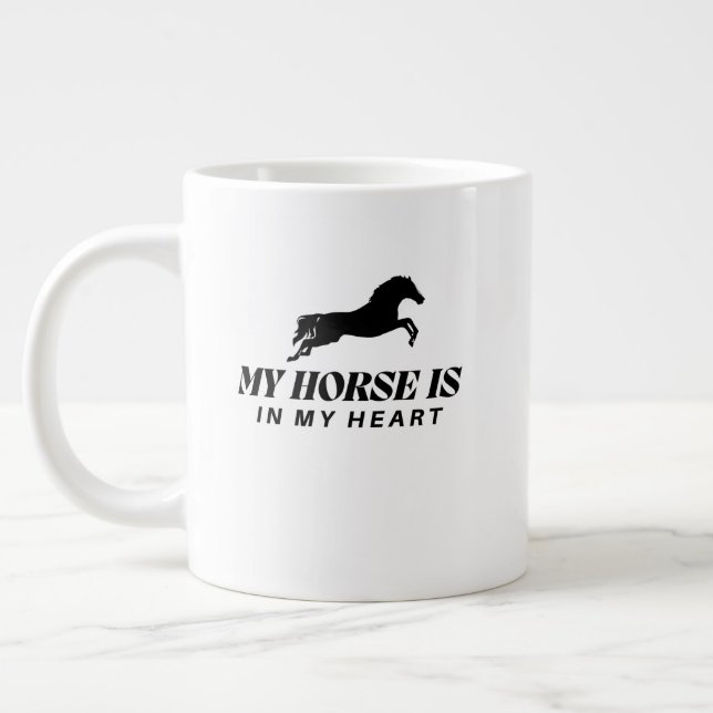 MY HORSE Horse Lover Shirt Giant Coffee Mug (Left)