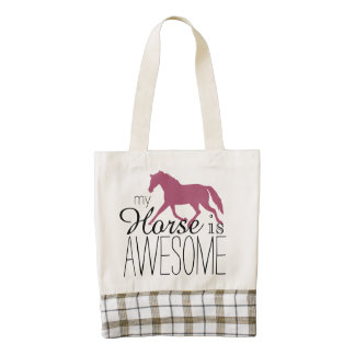 My Horse Is Awesome Equestrian Zazzle HEART Tote Bag