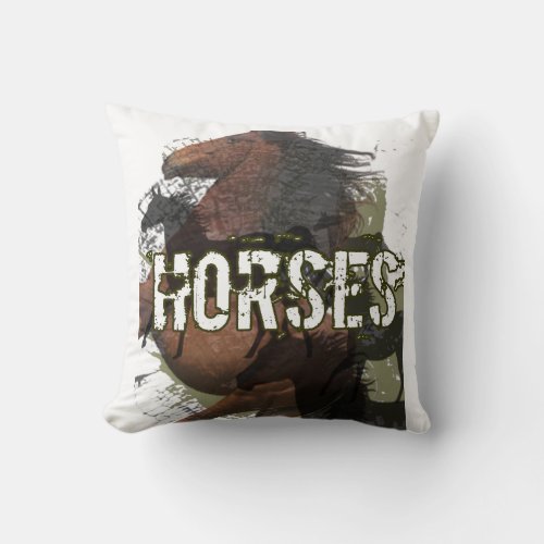 my horse my luck throw pillow