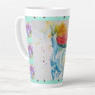 My Horse Rainbow Unicorn Watercolor Latte Mug