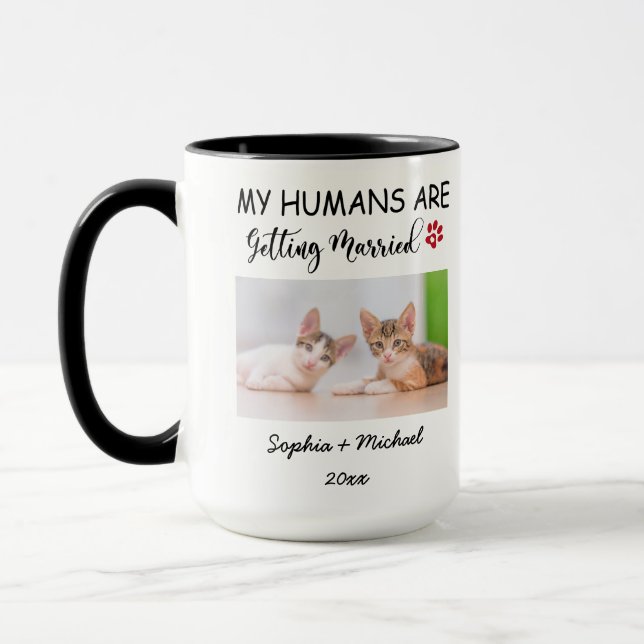 My Humans Are Getting Married – 2 Custom Cat Photo Mug (Left)