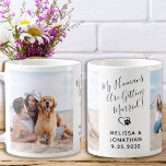 My Humans Are Getting Married 2 Pet Dog Photo Coffee Mug<br><div class="desc">Celebrate your engagement and give unique dog wedding save the dates with these custom photo, and personalized "My Humans Are Getting Married" coffee mug. Customize with your favorite photos, names and date. COPYRIGHT © 2020 Judy Burrows, Black Dog Art - All Rights Reserved. My Humans Are Getting Married 2 Pet...</div>