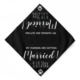 My Humans Are Getting Married - Black Dog Wedding Bandana