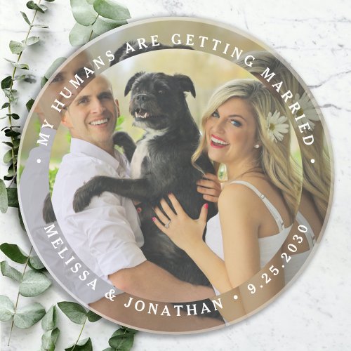 My Humans Are Getting Married Custom Dog Photo  Coaster