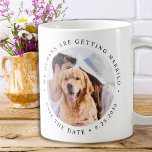 My Humans Are Getting Married Custom Dog Photo Coffee Mug<br><div class="desc">Celebrate your engagement and give unique dog wedding save the dates with these custom photo, and personalized 'My Humans Are Getting Married... Save The Date' coffee mug. Customize with your favorite photos, names and date. COPYRIGHT © 2020 Judy Burrows, Black Dog Art - All Rights Reserved. My Humans Are Getting...</div>