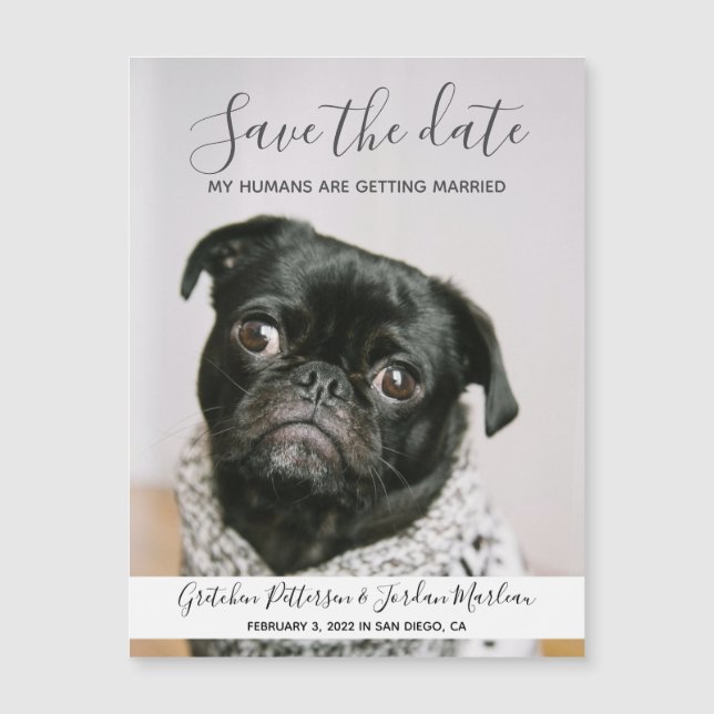 My Humans Are Getting Married Dog Save The Date (Front)