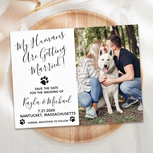 My Humans Are Getting Married Dog Wedding Announcement Postcard