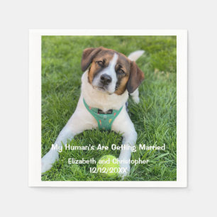 My Human's Are Getting Married Engagement Photo  Napkins