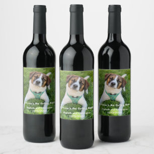 My Human's Are Getting Married Engagement Photo Wi Wine Label