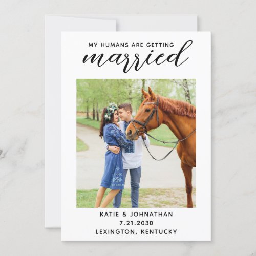 My Humans Are Getting Married Equine Horse Wedding Save The Date