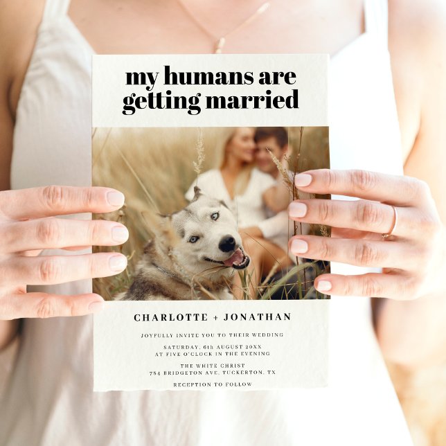 My Humans are Getting Married Funny Wedding Invitation (Creator Uploaded)