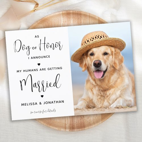 My Humans Are Getting Married Pet Dog Photo Invitation