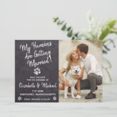 My Humans Are Getting Married Rustic Dog Wedding Save The Date (Standing Front)
