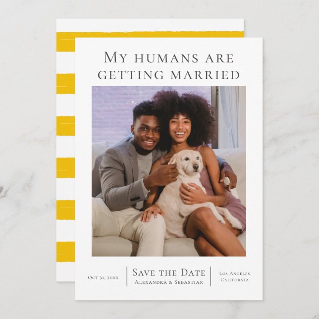 My Humans Are Getting Married Wedding Personalized Save The Date (Front/Back)