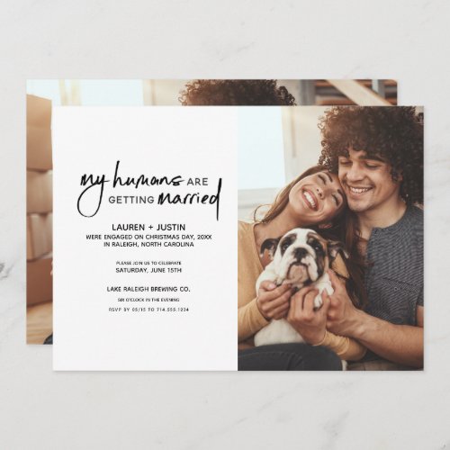 My Humans Getting Married 2 Photo Engagement Party Invitation