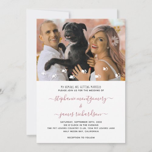 My Humans Getting Married Custom Pet Photo Wedding Invitation
