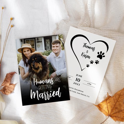 My Humans Getting Married Pet Dog Photo Wedding Save The Date