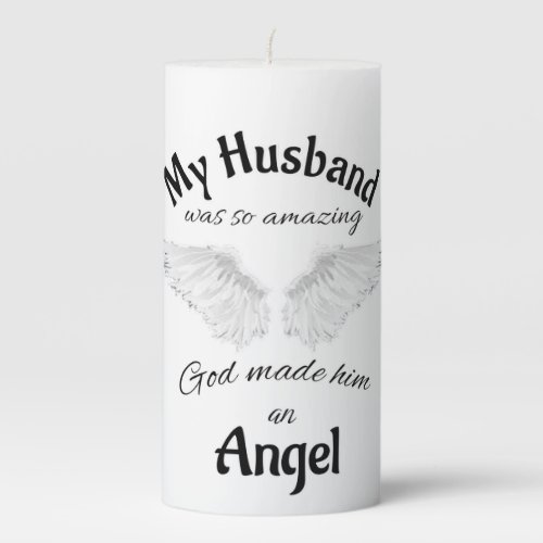 My Husband Angel  Pillar Candle