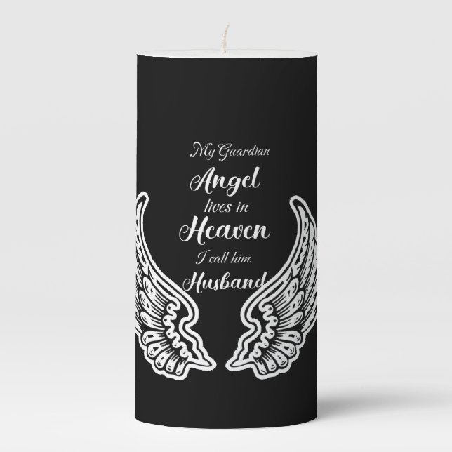 My Husband Angel  Pillar Candle (Front)