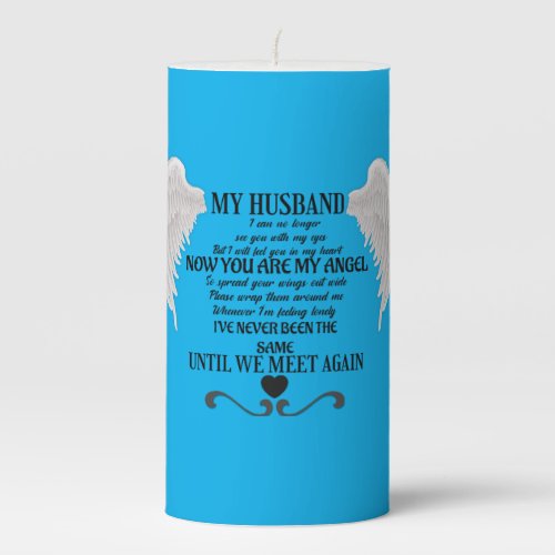 My Husband Angel  Pillar Candle