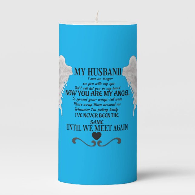 My Husband Angel  Pillar Candle (Front)
