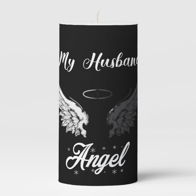 My Husband Angel  Pillar Candle (Front)