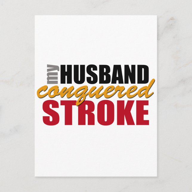 My Husband Conquered Stroke Postcard (Front)