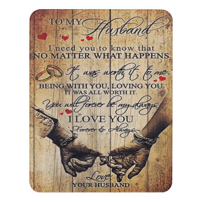 My Husband Gift | Letter For Him | Door Sign (Contemporary Vert)