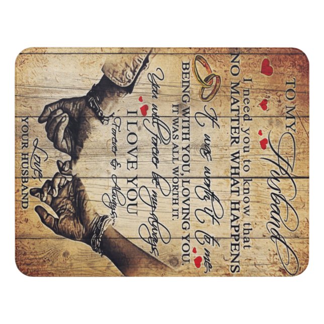 My Husband Gift | Letter For Him | Door Sign (Contemporary Front)