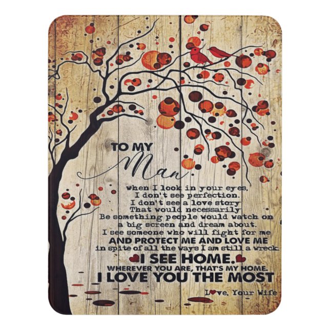 My Husband Gift | Letter For Him | Door Sign (Contemporary Vert)