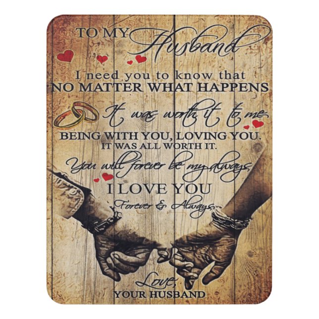 My Husband Gift | Letter For Him | Door Sign (Contemporary Vert)