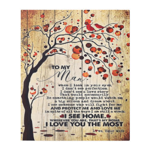 My Husband Gift Letter For Him Metal Print