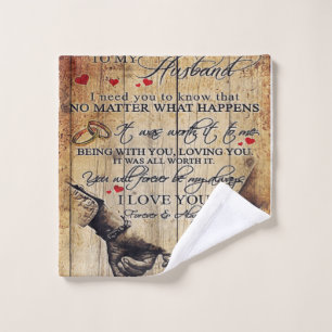 My Husband Gift Letter For Him Wash Cloth